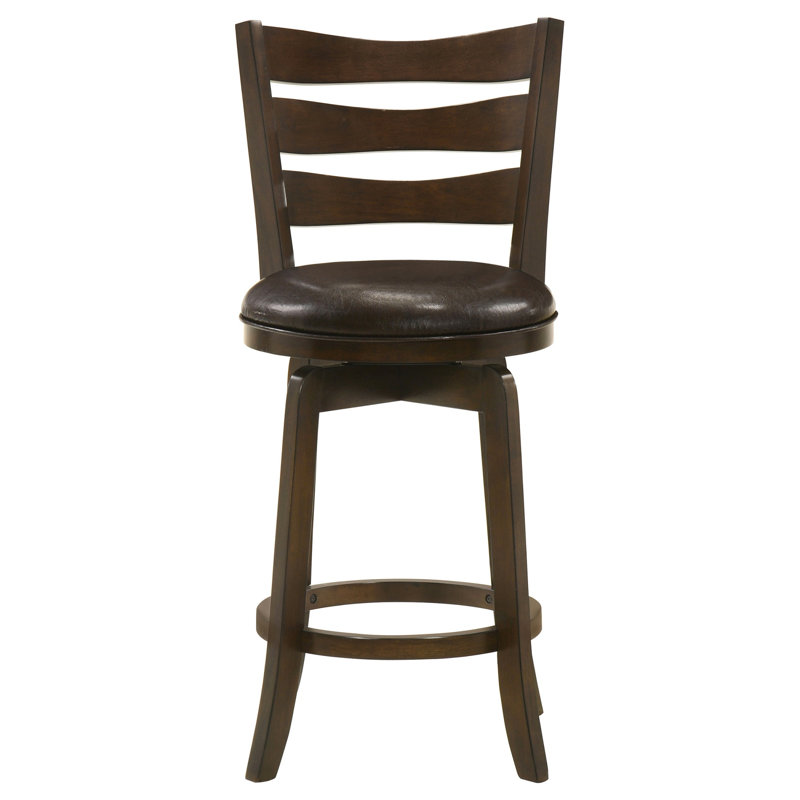 Fenster Dark Brown Wood Pub Height Swivel Bar Chair, Counter Stool (26" Seat Height)