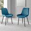 Kylooe Modern Brown Wood And Black Metal Dining Table Set With 6 Luxury Velvet Dining Chairs-56130524