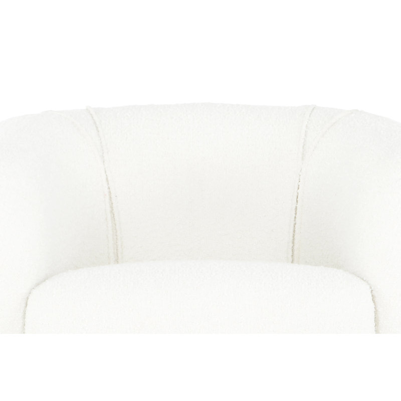 Metro Barrel Chair, Bouclé White Polyester