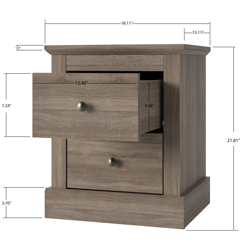 Irizarry 18'' W Particle Board / Chipboard Nightstand, Kermode Cream