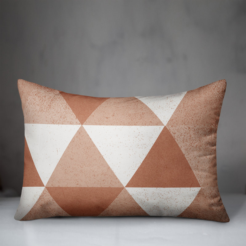  Coussin intérieur / extérieur géométrique, Géométrique 2, Orange / Rouge