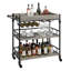Chariot-bar de service pour la maison avec porte-bouteilles et porte-verres, chariot à boissons sur roulettes-1175100101