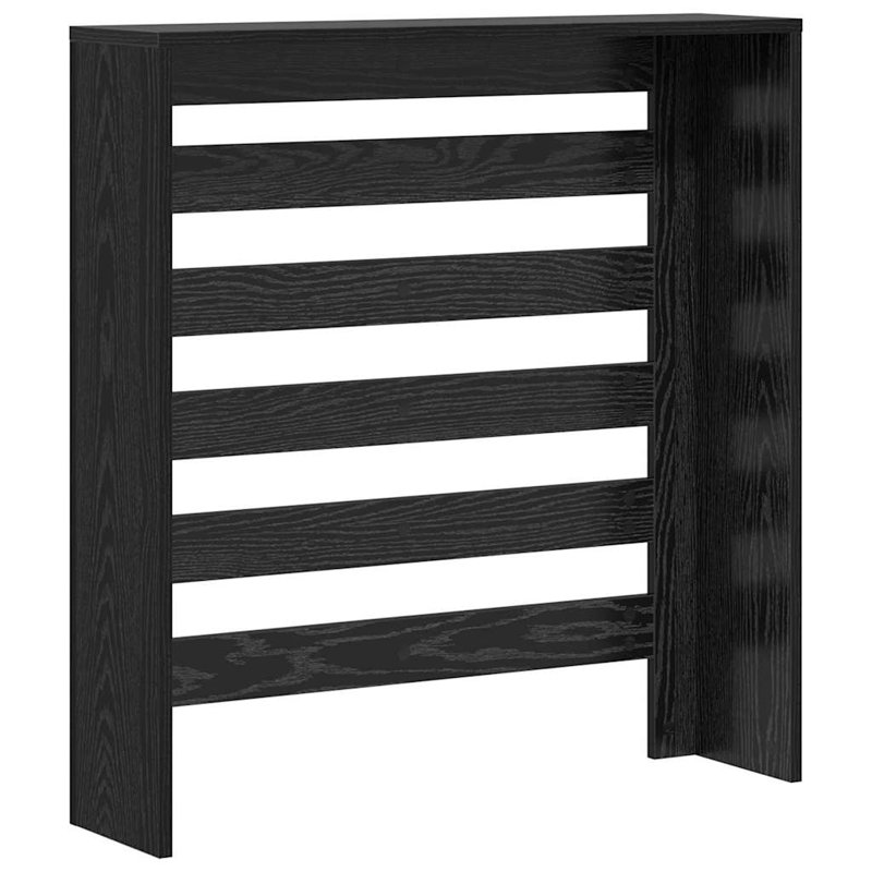 Small Radiator Cover, Black Oak, 78 x 20 x 82 cm, Horizontal Slats