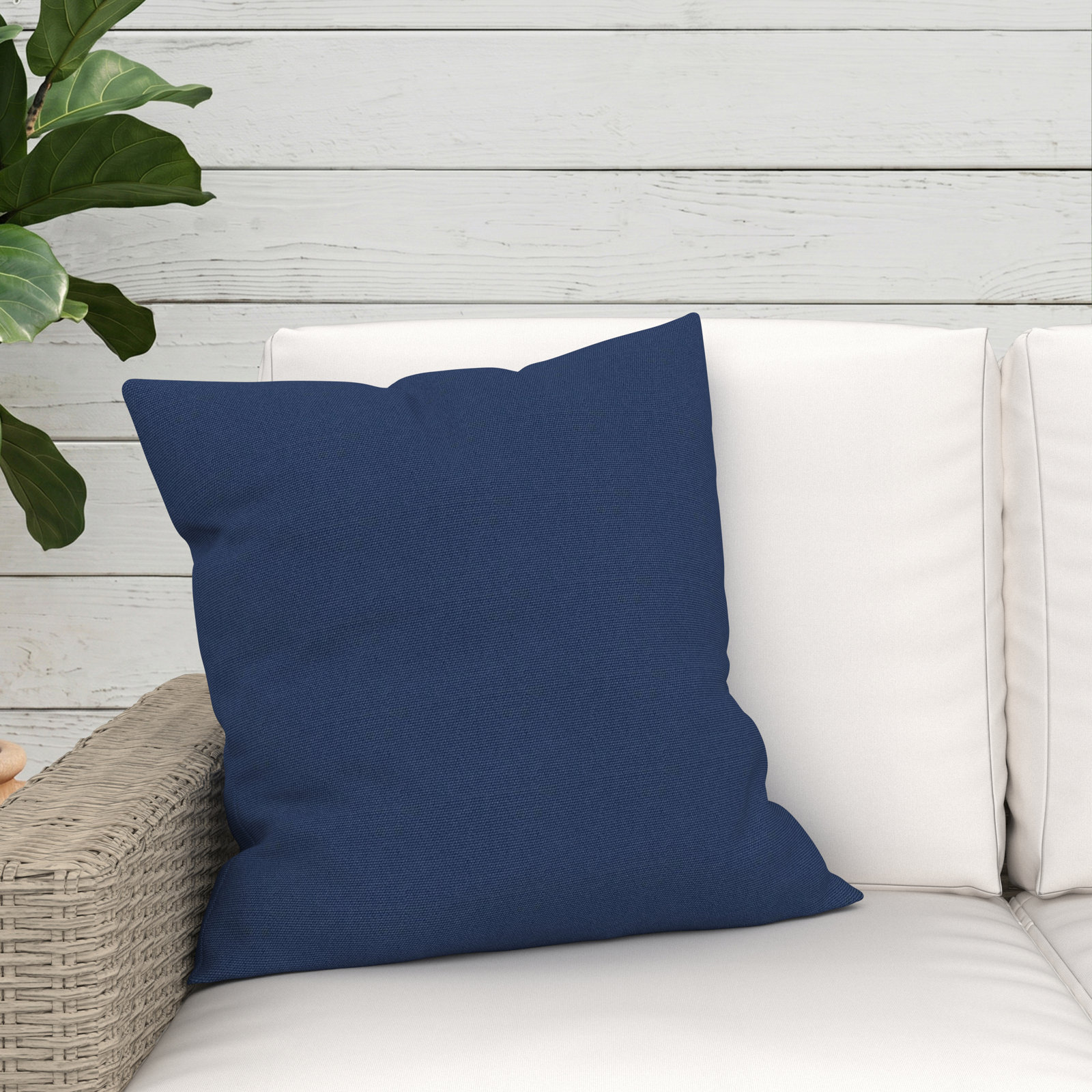 Indoor/Outdoor Throw Pillow, Square 20", Canvas Navy Sunbrella® Canvas