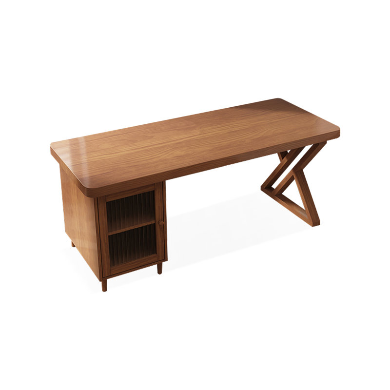 Walnut Rectangular Solid Wood desks, 29.53" H x 70.87" W x 23.62" D, Left Hand Return