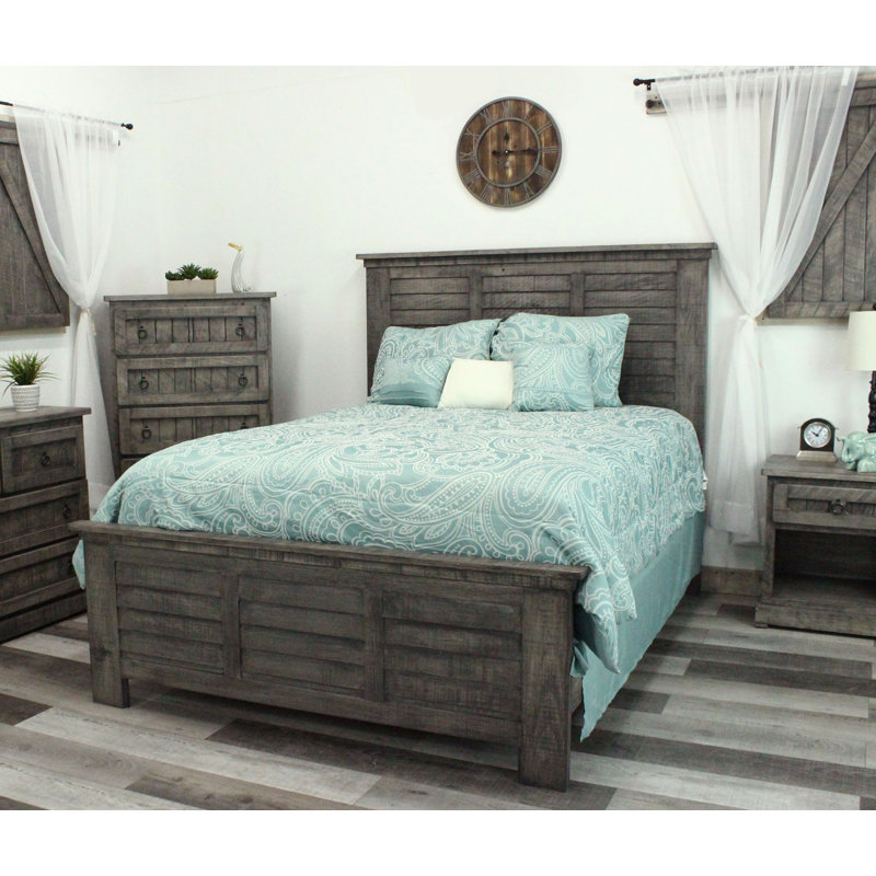 Geovanna Platform Bed, Queen, Rustic Barnwood