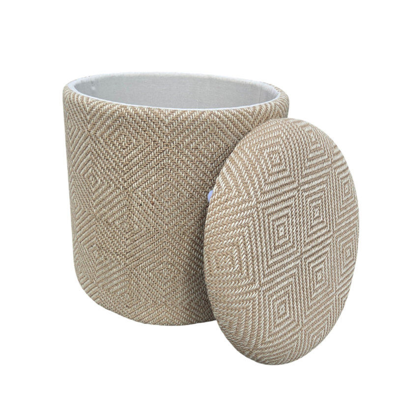 Repose-pieds de rangement en tissu tissé à la main de 16 po de large Altizer