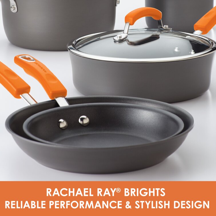 Rachael Ray 3-Quart Nonstick Saucier Pan, Aluminum, Gray, Cook + Create Collection