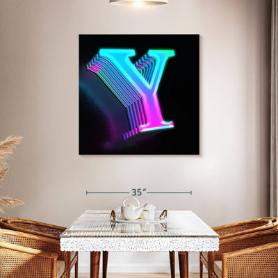Futuristic Neon Letter Y