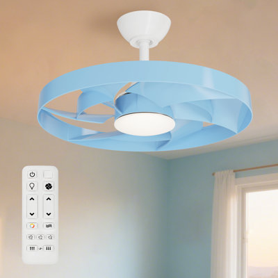 Zippy 22" Indoor White Ceiling Fan with Blades Integrated LED Light and Remote Control