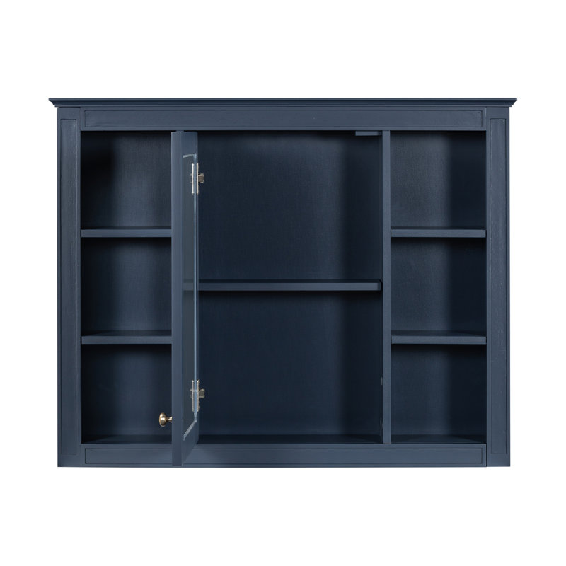 Meuble-lavabo 36 po avec armoire à pharmacie, Bleu, Or