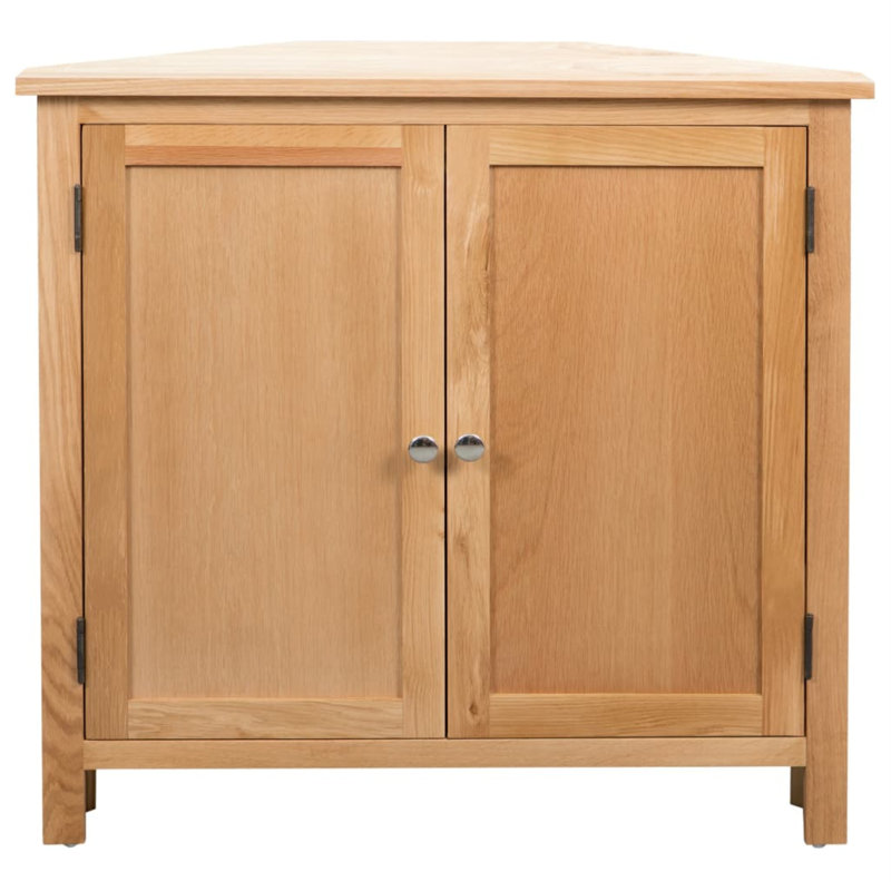 Solid Wood Oak Corner Cabinet Storage Living Room White/Light Wood, Brown