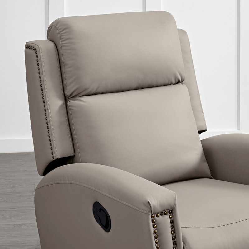 Fauteuil inclinable et oscillant pivotant manuel Shamelia, Similicuir gris