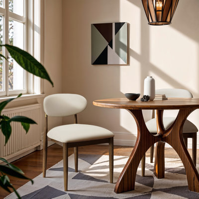 Chaise d'appoint de salle à manger rembourrée en cuir Riccio Vegan