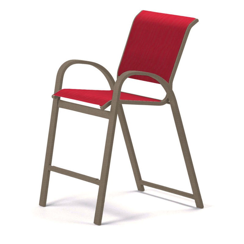 Tabouret de bar 42 po Holna, Rouge 1D Sunbrella®, Désert texturé