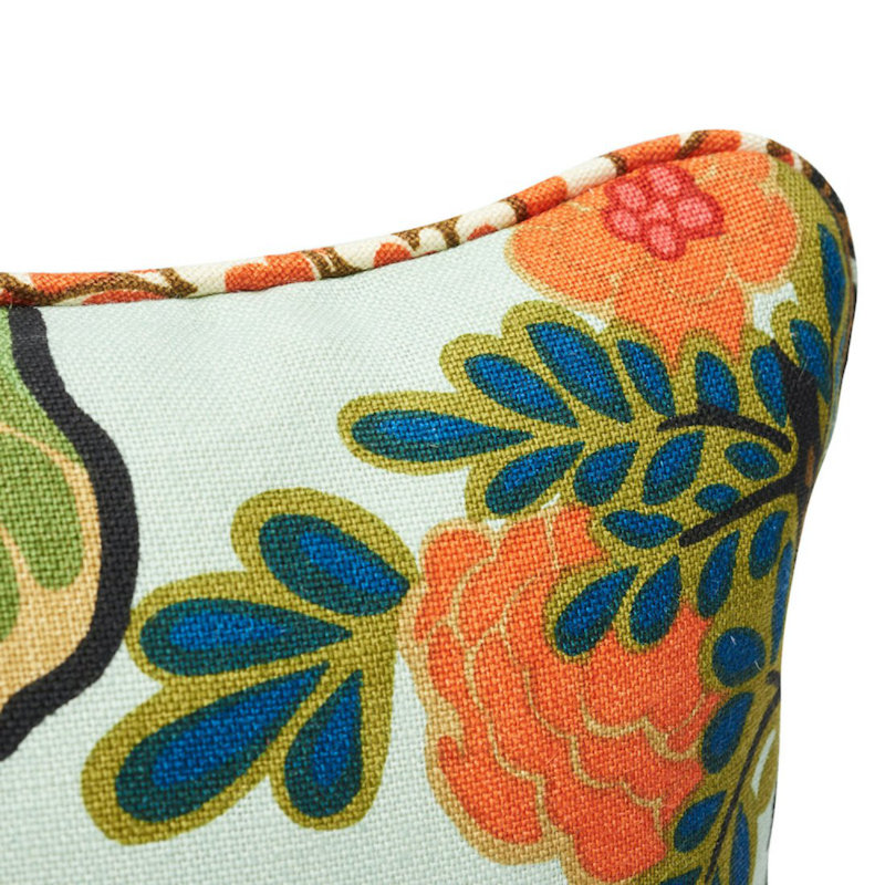 Chiang Mai Dragon Pillow, 18" x 18", Aquamarine