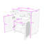 Meuble-lavabo de salle de bain avec lavabo en céramique, tablette réglable, tiroir basculant et décorations en rotin-1304772450