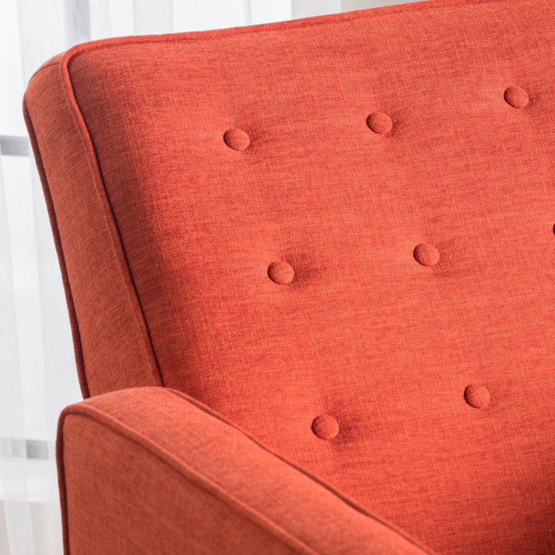 Upholstered Recliner, Muted Orange 100% Polyester