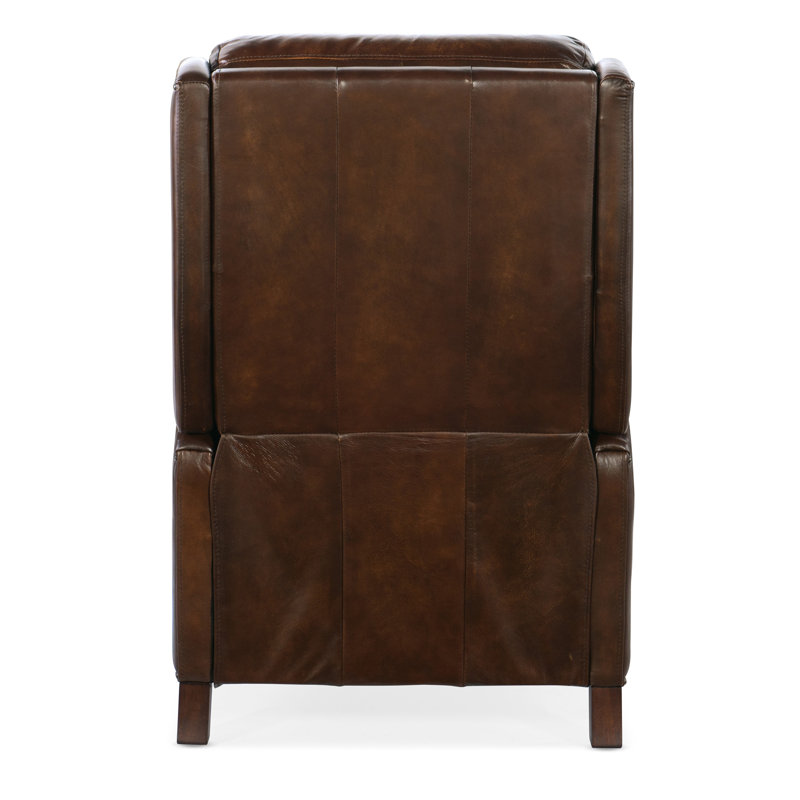 Dunsten Leather Manual Recliner, Power, Dark Brown Genuine Leather