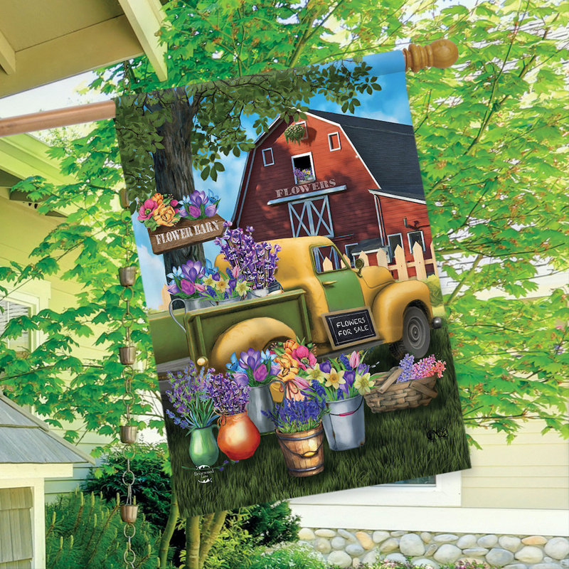 Flower Barn Spring House Flag
