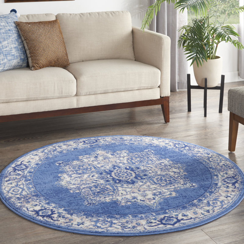 Tapis bleu marine Harriet, Rond 5 pi
