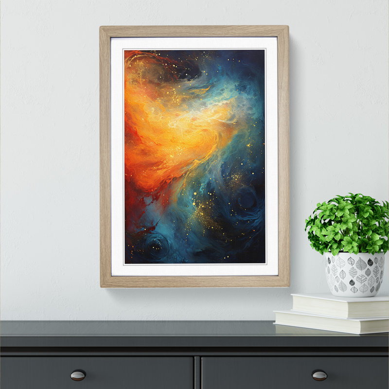 Single Picture Frame Print on Wood, 46cm H x 34cm W, Oak Framed