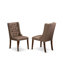 Ensemble de salle à manger 9 pièces comprenant une table de salle à manger rectangulaire avec rallonge amovible et 8 chaises rembourrées en tissu brun, noyer antique-37795327-37795315-37795313