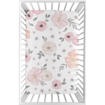 Watercolor Floral Mini Fitted Crib Sheet