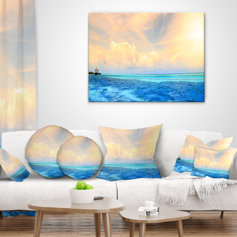 Coussin Seascape Maldives, 18 po x 18 po, Carré