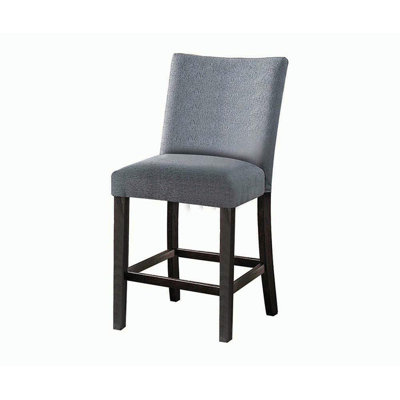 Fabric & Weathered Espresso Finish Counter Height Chair (Set of 2)
