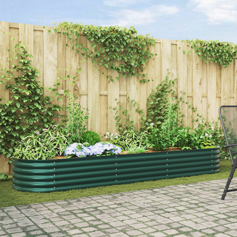 Raised Garden Bed, 44cm H x 320cm W x 80cm D, Green