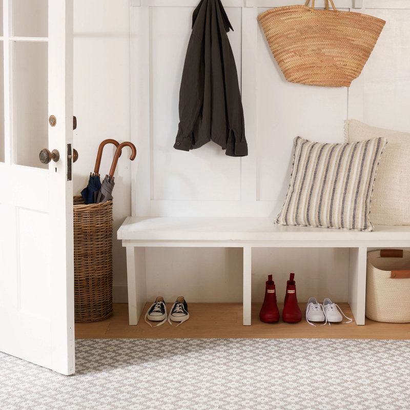 Samode Grey Handwoven Indoor/Outdoor Rug, Rectangle 5' x 8'