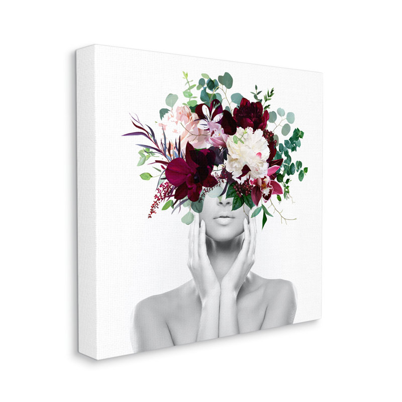 Arrangement floral moderne femme par Irena Orlov - impression, H 36 po x l 36 po x P 1,5 po, Toile tendue