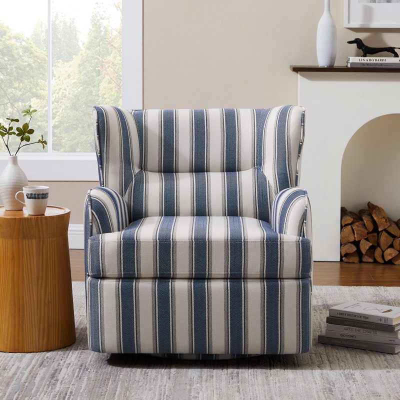 Swivel Accent Chair With Blue Striped Swivel Chair Swivel Chair