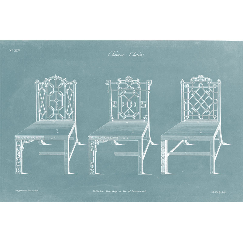 «Design for a Chair I» par Thomas Chippendale - reproduction d'art sur toile tendue, H 12 po x l 18 po x P 1,25 po