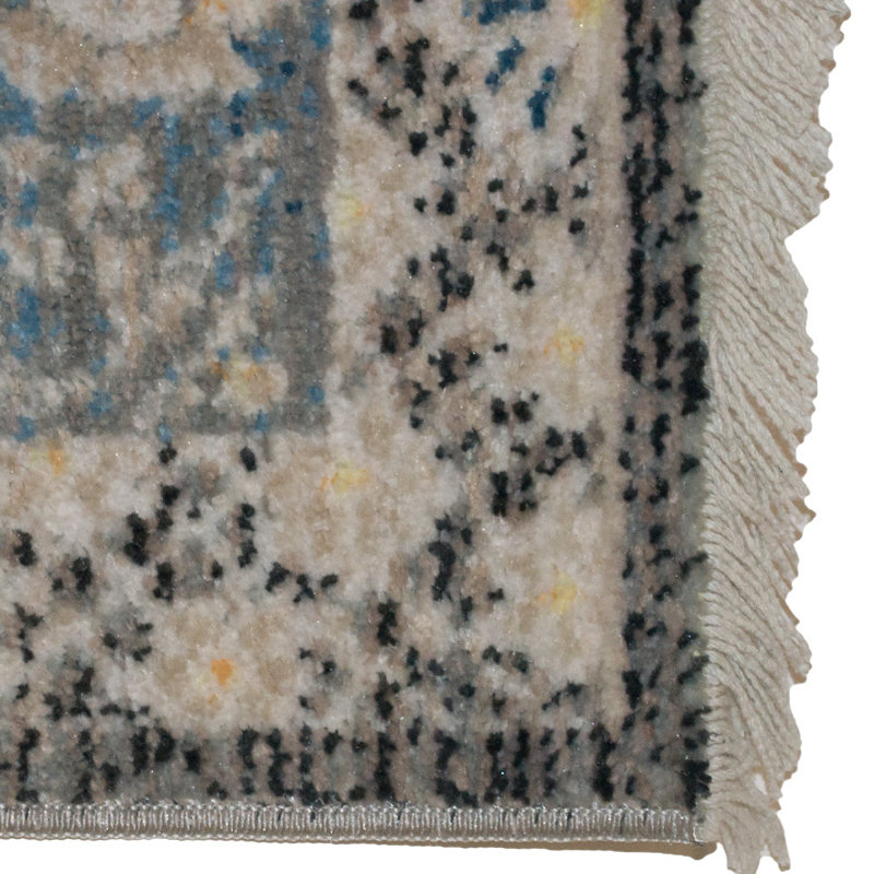 MACHINE MADE POLYESTER AREA RUGS  - Rectangle | Black Gray Color, Oriental Design, Low Pile Machine Made Area Rugs for Living Room, Bed Room