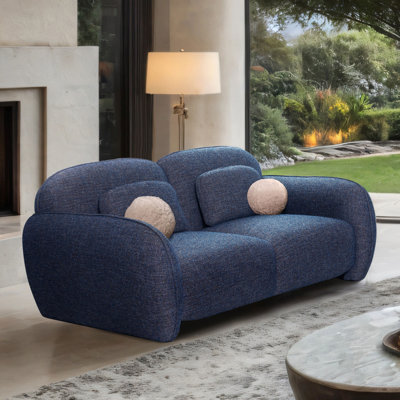 Alysa 71" Chenille Loveseat With Accent Pillows