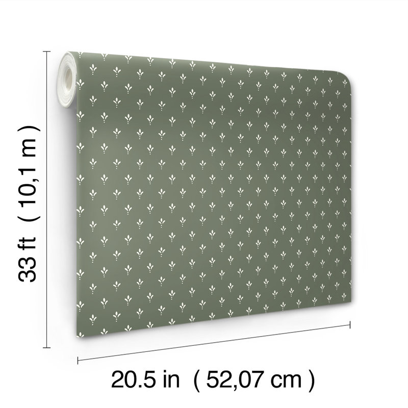 Charm Wallpaper, Taupe/Pine