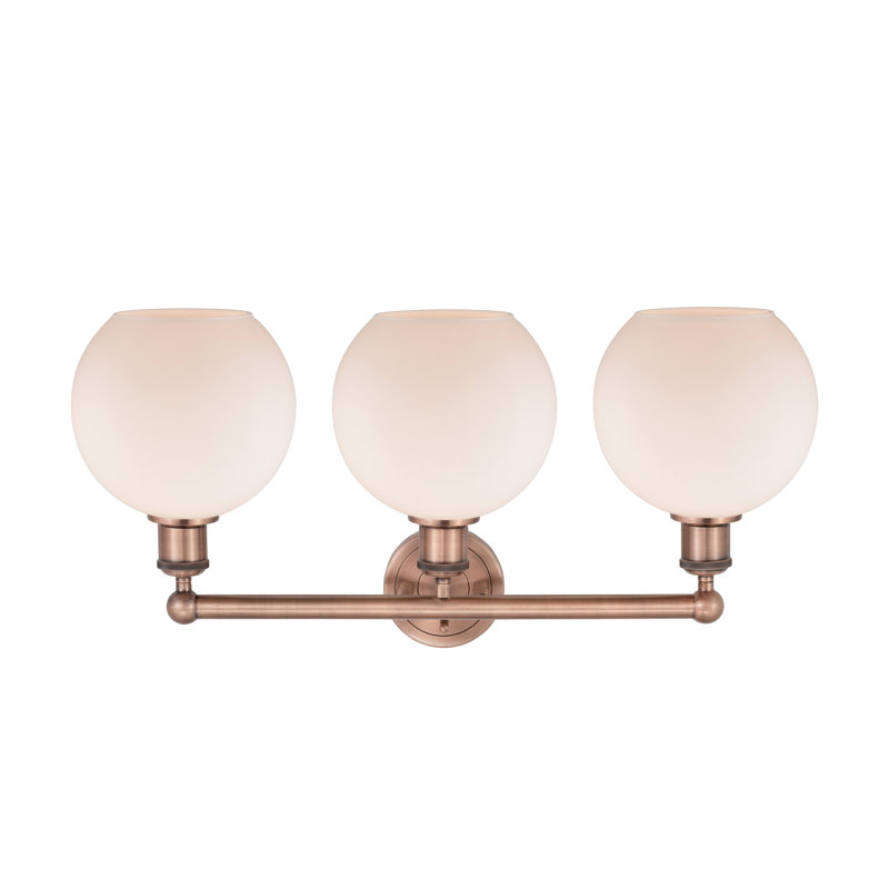 Ellington 3 - Light Dimmable Vanity Light, Matte White, Antique Copper