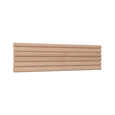 Moulure réversible cannelée / reeded en bois franc massif de l 33 3/8 po x L 3 3/8 po x P 33 po.