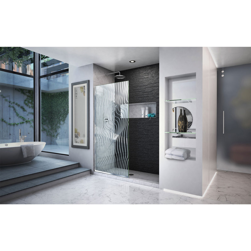 Panneau de verre fixe sans cadre l 34 po x H 72 po Platinum Linea avec technologie ClearMax