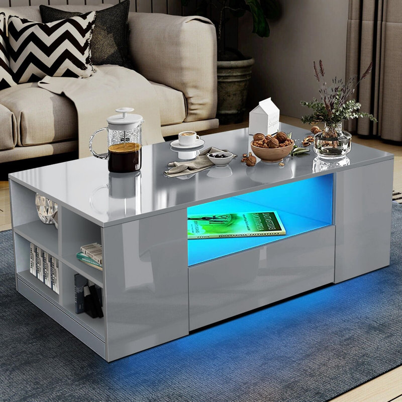 Busra Coffee Table with Storage, Grey