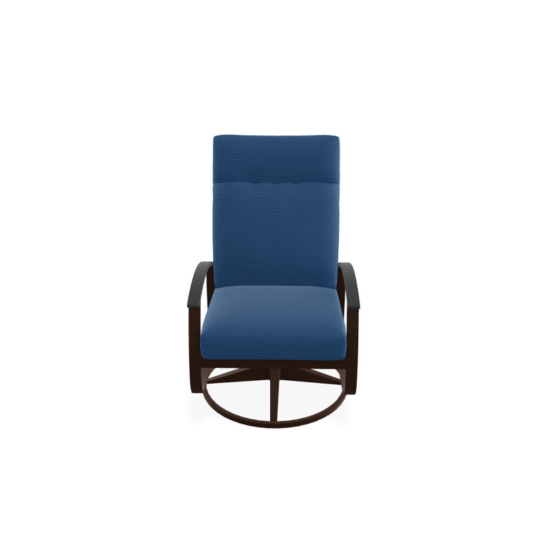 Chaise berçante pivotante réglable avec coussins Askar, Toile Sunbrella bleu saphir, Graphite classique P30, Kona texturé