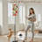 68.5" Standing Floor Lamp Seamless red apples Realistic plant Hand drawing colored Dimmable Metal Pole Lamp with Linen Lampshade LED Bulb Included