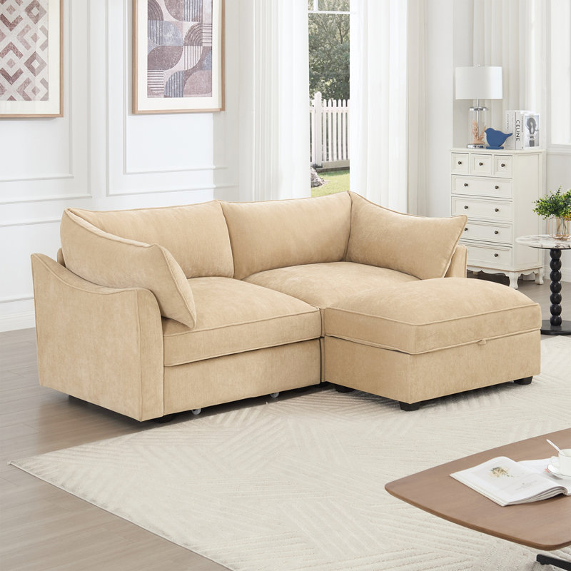 Canapé modulaire en chenille, Chenille blé