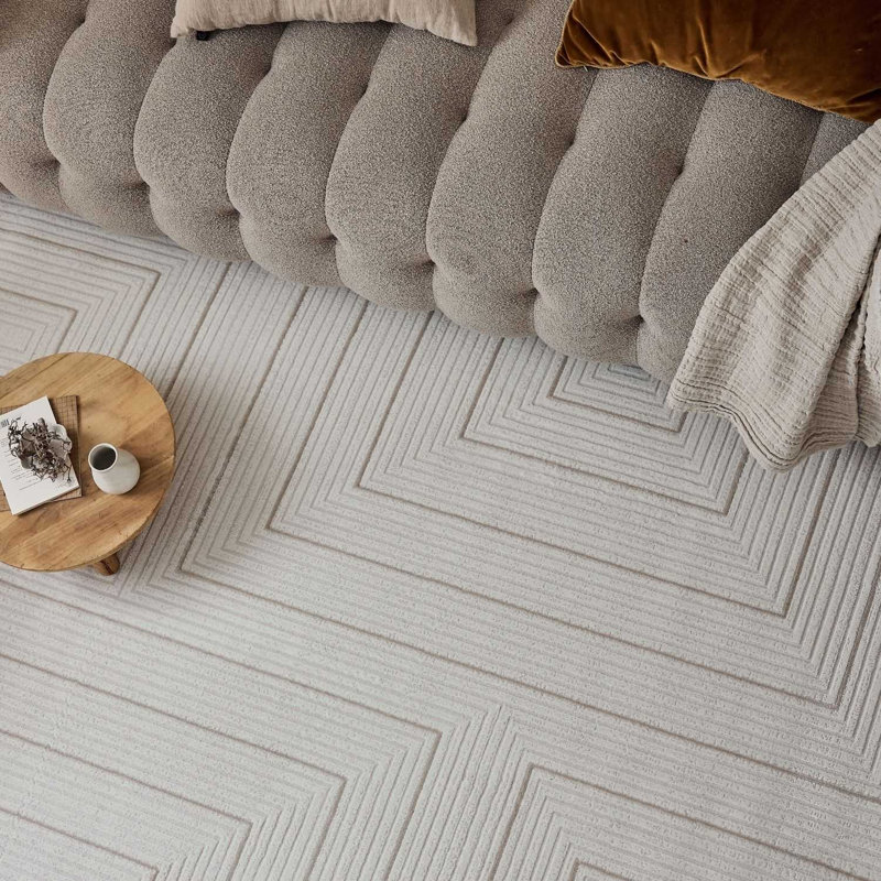 Carmel Modern Geometric Cream/Beige Area Rug, Rectangle 240 x 340 cm