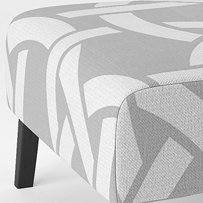 Fauteuil de chambre rembourré à motif géométrique gris et blanc