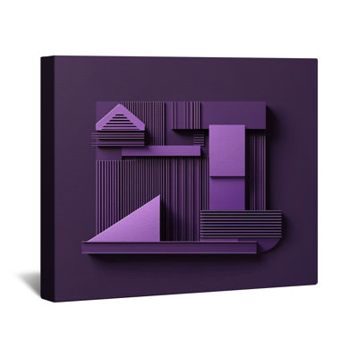 Purple Geometric Shapes Canvas Gallery Wrap in Many Sizes