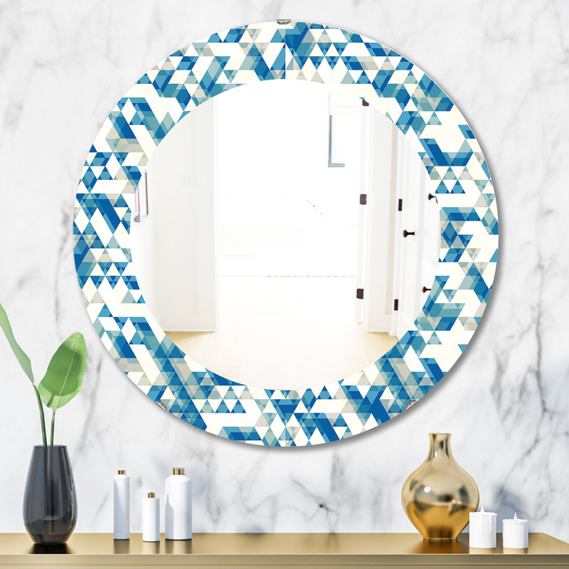 Triangular Colourfields 4 Traditional Wall Mirror, 31.5" H x 31.5" W