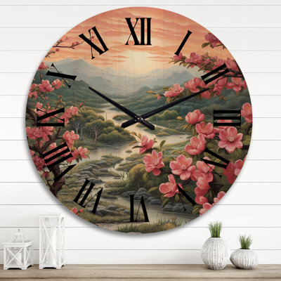 Horloge murale Peach Blossom Bliss I